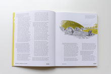 Load image into Gallery viewer, Spread from the book 'Grounds, Romberg & Boyd: Melbourne’s Midcentury Modernists' featuring a drawing of the Australian Academy of Science building. ISBN 9781922601278